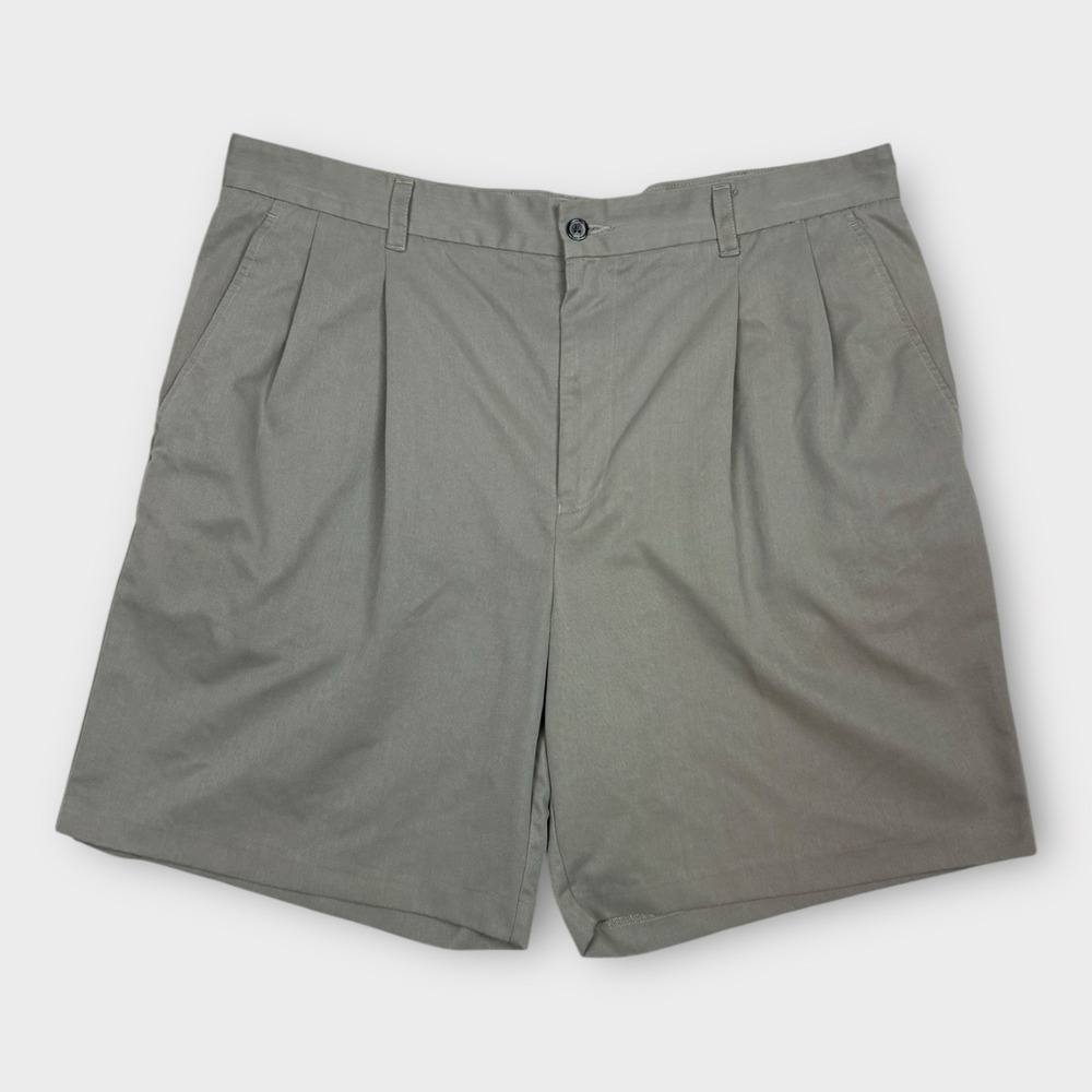 IZOD Golf Mens Pleated Shorts Gray Size 36 Casual Performance Golfing